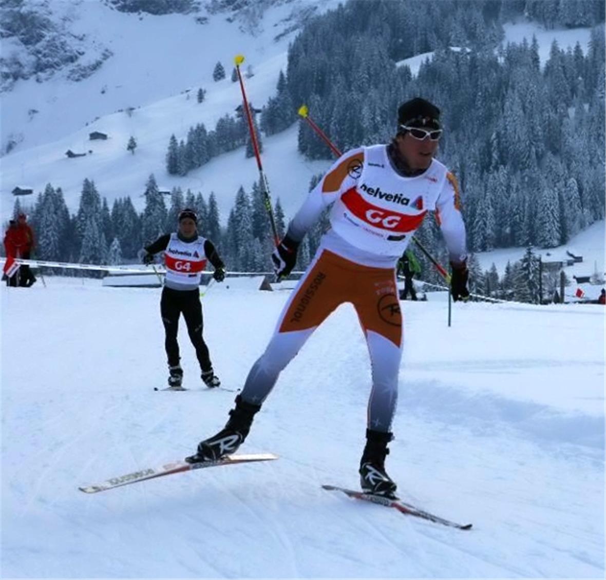 U-20 Sprint in Adelboden: Simon Hammer erkämpft sich im Final den 3. Rang.