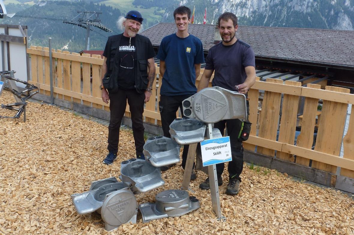 Ueli Müller, Jan Salvisberg und Andreas Wiedmer stellen eines ihrer Werke vor.