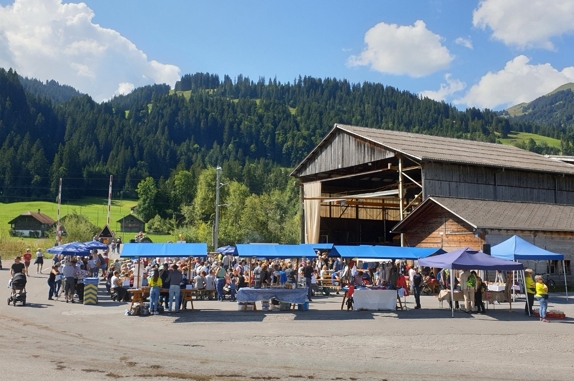 Ungefähr fünfhundert Personen waren an der Alpabfahrt auf dem Gelände der HwR AG...
