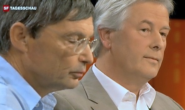 Unter der Leitung von Röbi Koller diskutierten Rudolf Marty, VR Sattel-Hochstuckli AG (links), Alfred C. Schwarz, CEO Stockhornbahn AG (rechts)¸ auch Markus Hasler, CEO Zermatt Bergbahnen AG, Frank-Urs Müller, Zentralpräsident Schweizer-Alpenclub SAC, Elsbeth Flüeler, Geschäftsleiterin Mountain Wilderness und Otto Sieber, Zentralsekretär Pro Natura.