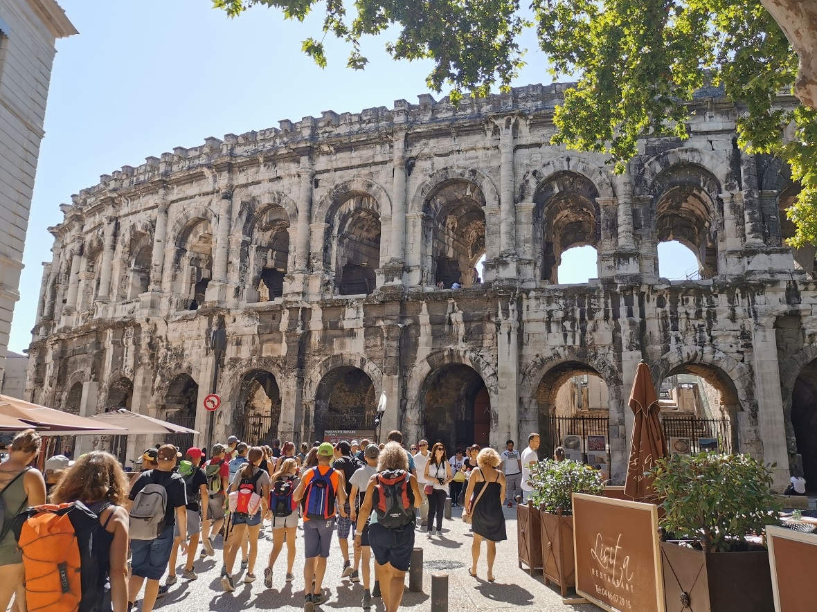 Unterwegs zur Arena von Nîmes.