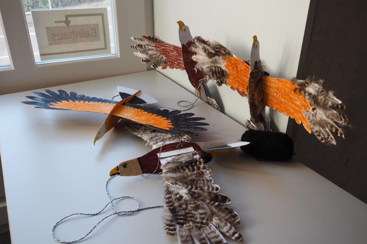 Viele verschiedene Adler wurden gebastelt.