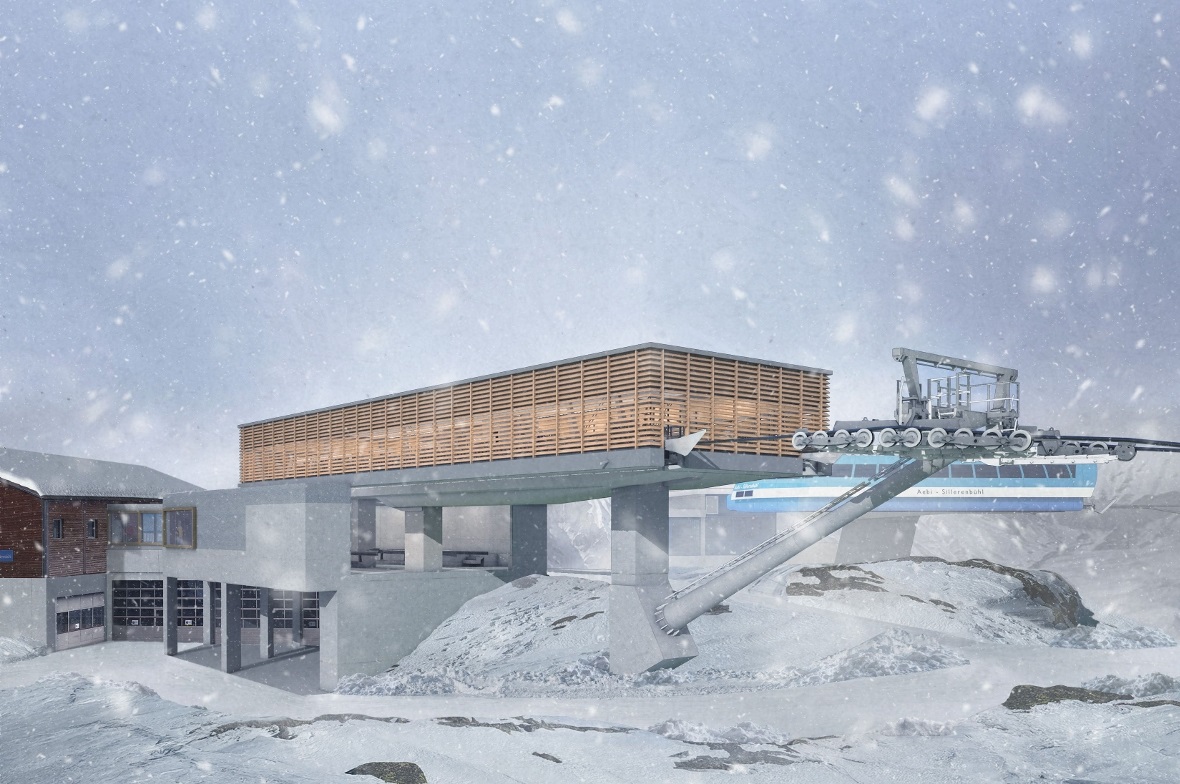 Visualisierung der Bergstation Direttissima.