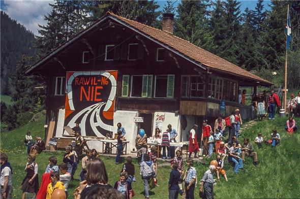 Volkskundgebung auf dem Mannenberg gegen den Rawiltunnel.