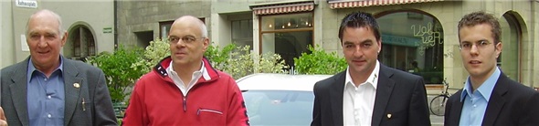 Von links nach rechts: Werner Mani SVP Diemtigen, Initiant des Volksvorschlag Hannes Flückiger Auswil, Grossrat Thomas Knutti SVP Därstetten–Weissenburg. Bruno Stucki SVP Wimmis.