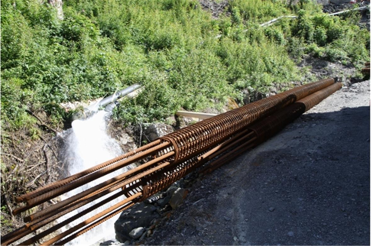 Vorbereitete Armierung für Vertikalanker