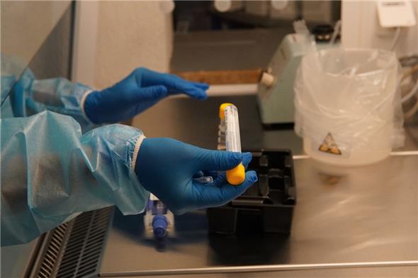 Vorbereitung einer Probe für den PCR-Test – hier im Labor der MCL am Spital Zweisimmen.