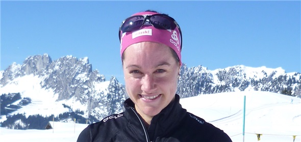 WM-Teilnehmerin Doris Trachsel aus Plasselb freut sich am Prachtswetter.