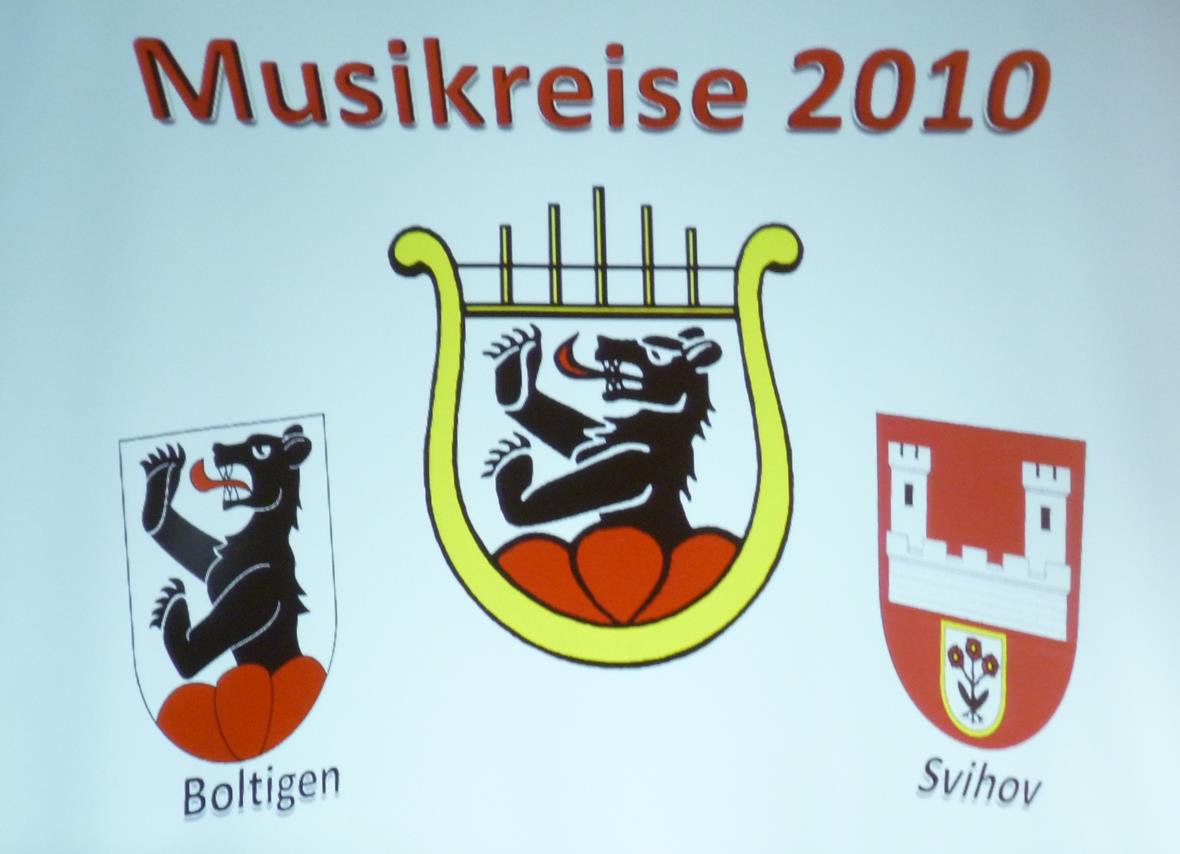 Wappen von Boltigen und der Partnergemeinde Svihof.