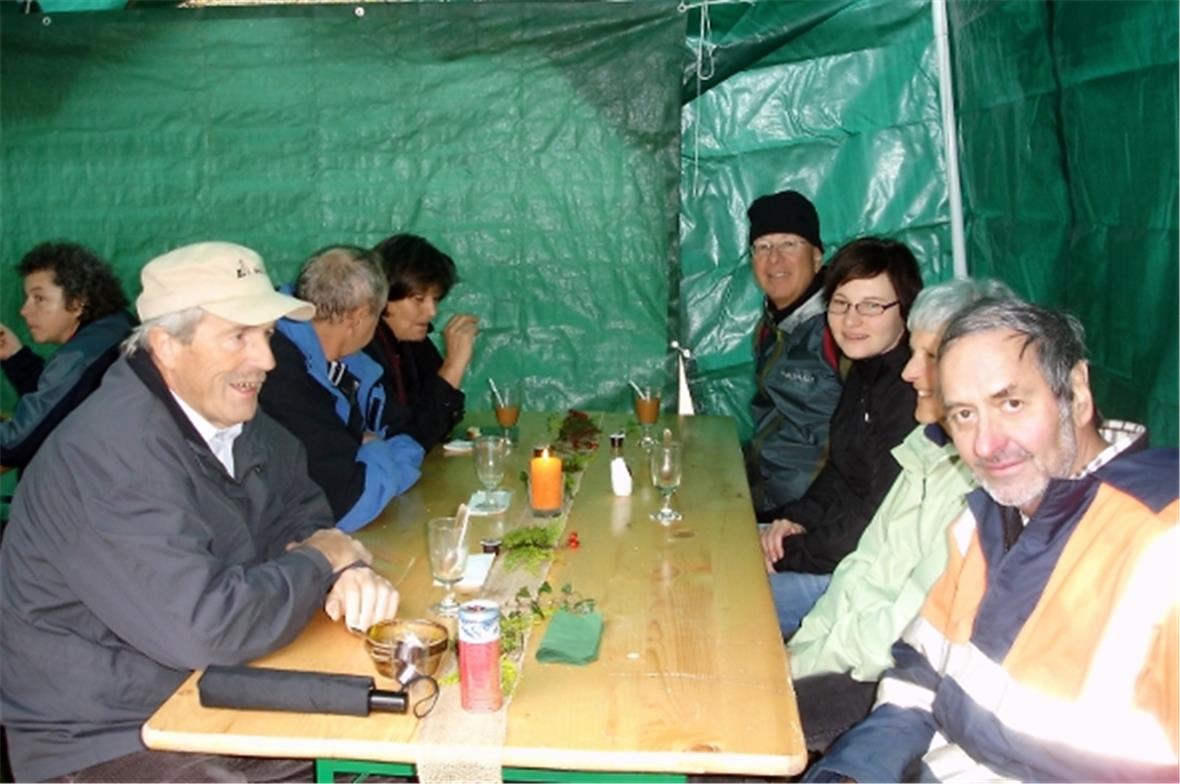 Warm angezogen am Schärme