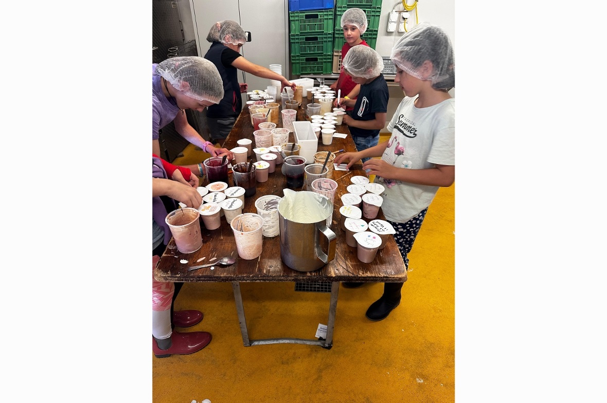 Wow, eine riesige Joghurtproduktion. Da müssen die Eltern heute und morgen besti...