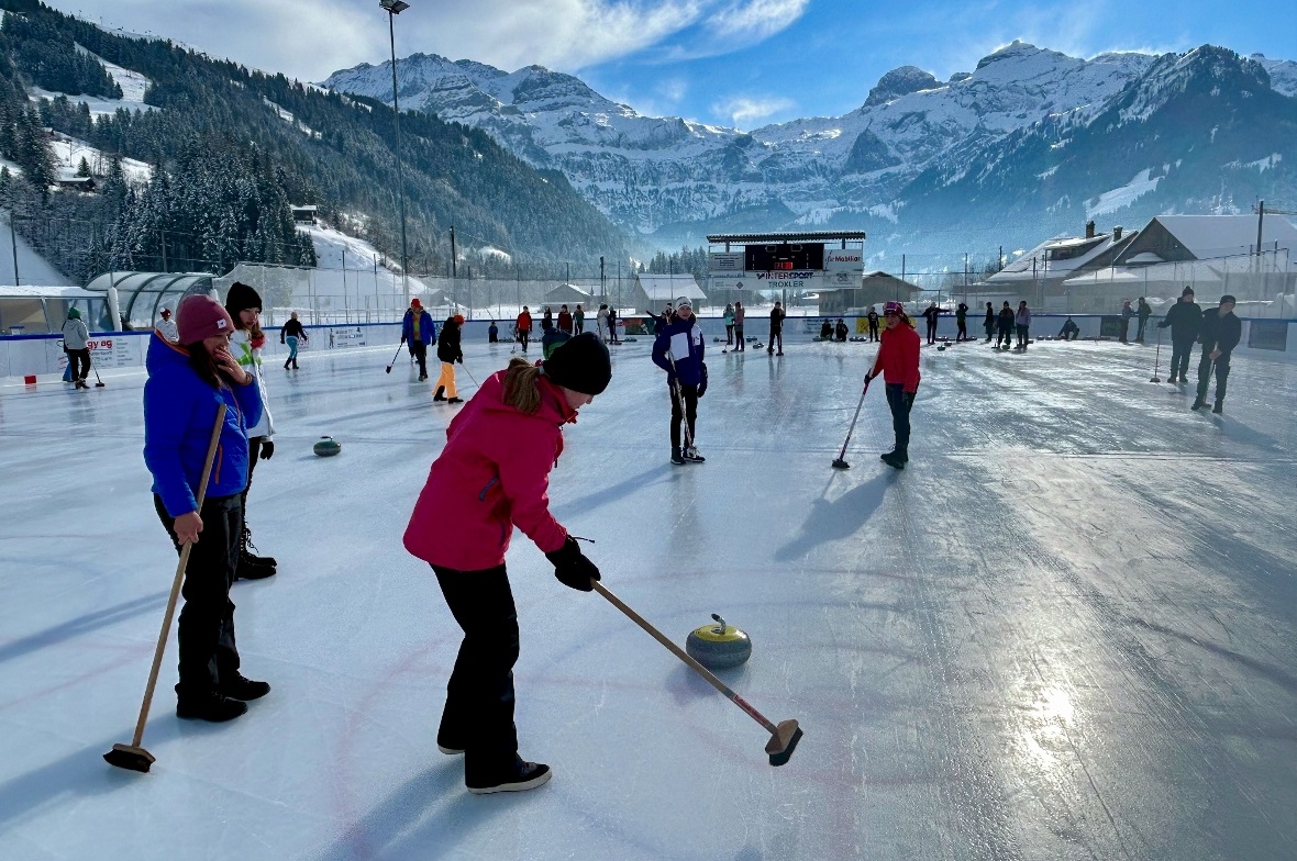 Wunderbare Bedingungen auf dem Lenker Eis.