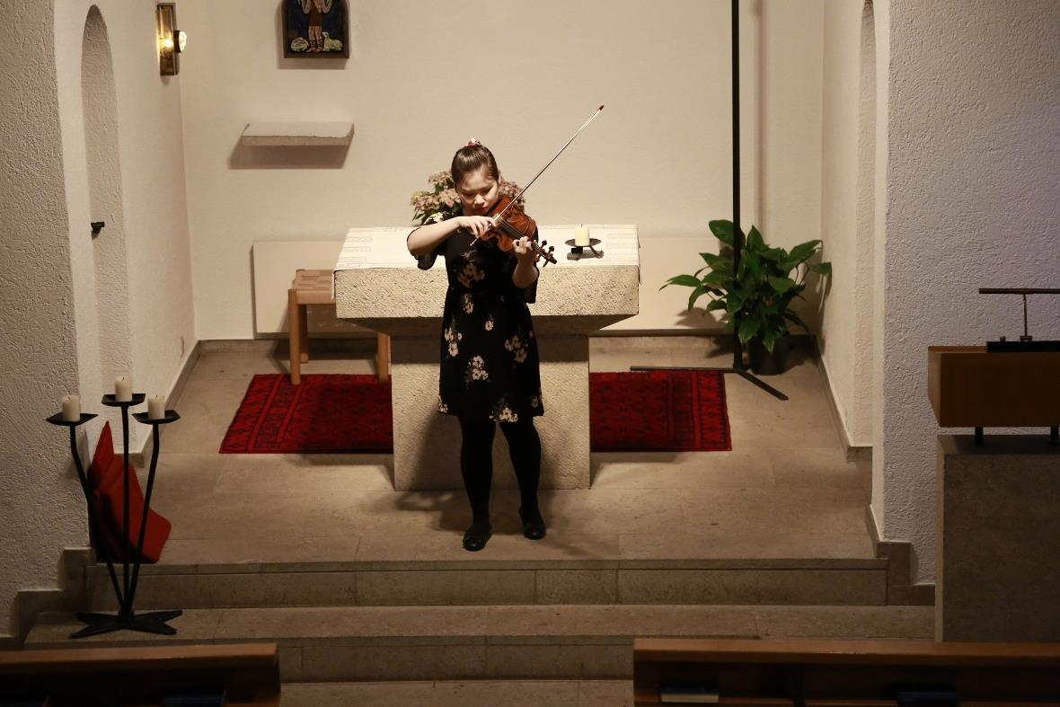 Yun Tang am Studierenden Konzert in der St Mauritius Kapelle
