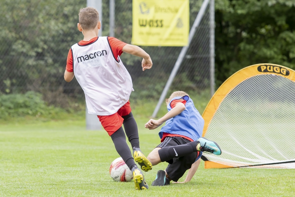 Ziel war es, in diesem kleinen Tor den Ball zu versenken.