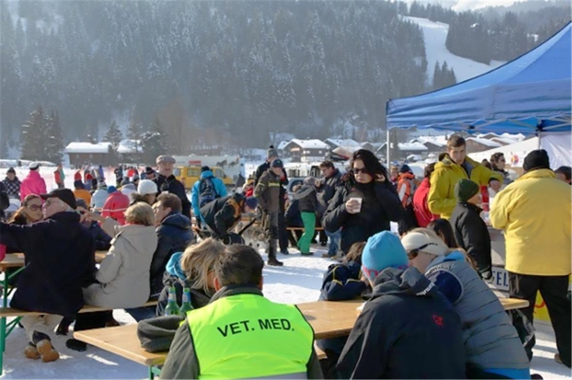 Zielgelände des Schlittenhunderennens