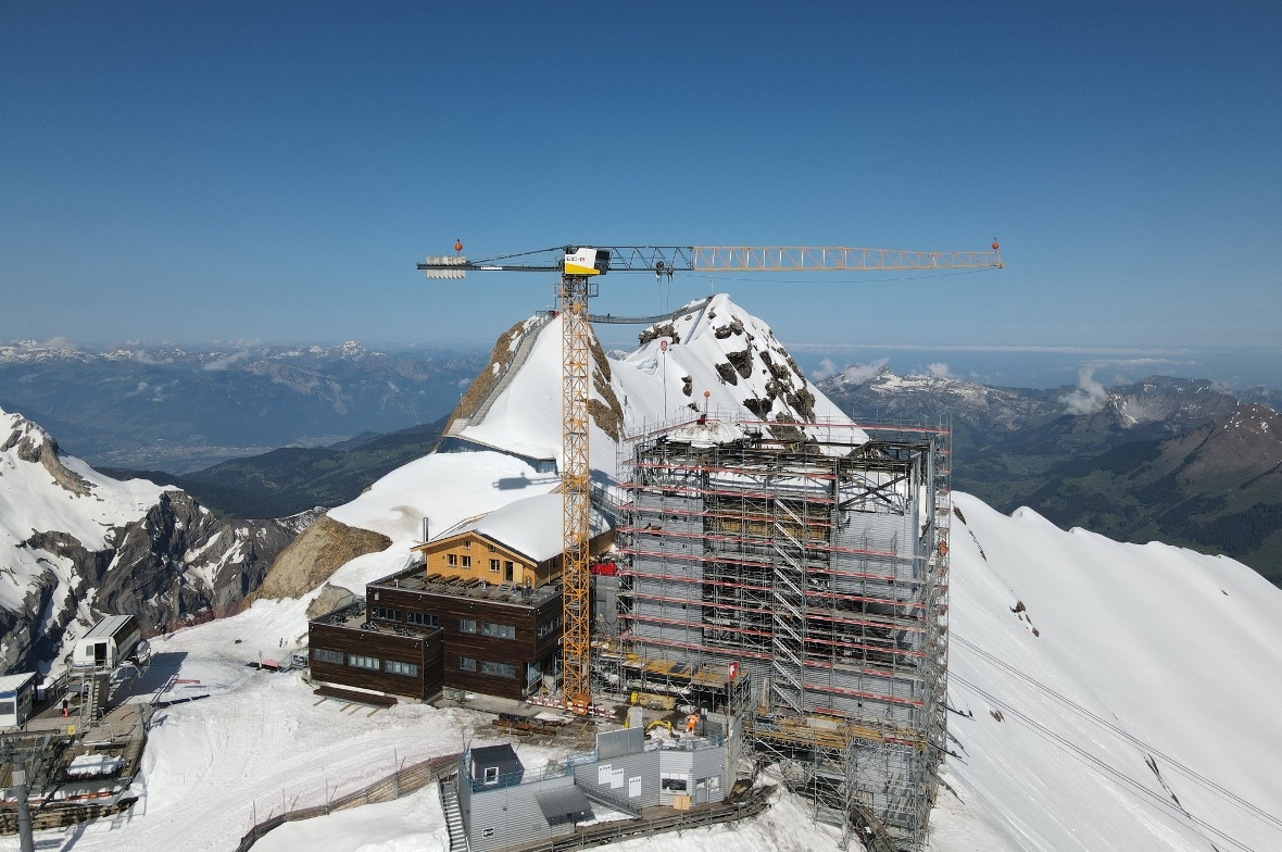 Zustand der Baustelle am 24. Juni 2023 auf dem Glacier 3000.