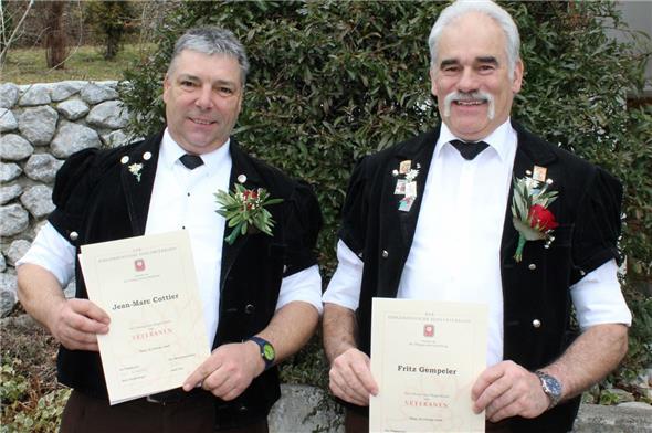 Zwei der geehrten Veteranen: Jean-Marc Cottier und Fritz Gempeler.