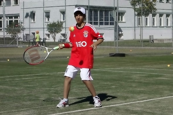 …um später den Ball gut zu treffen.