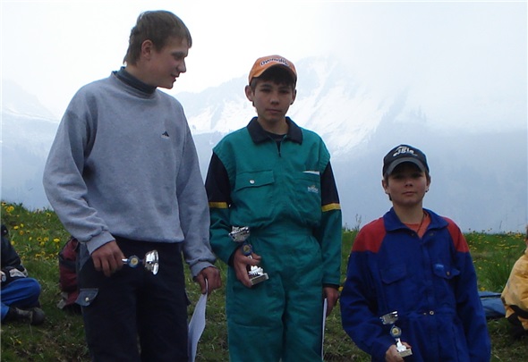 v.l. 2. Marcel Wyssmüller, Sieger Benedikt Ast 3. Fabian Ast